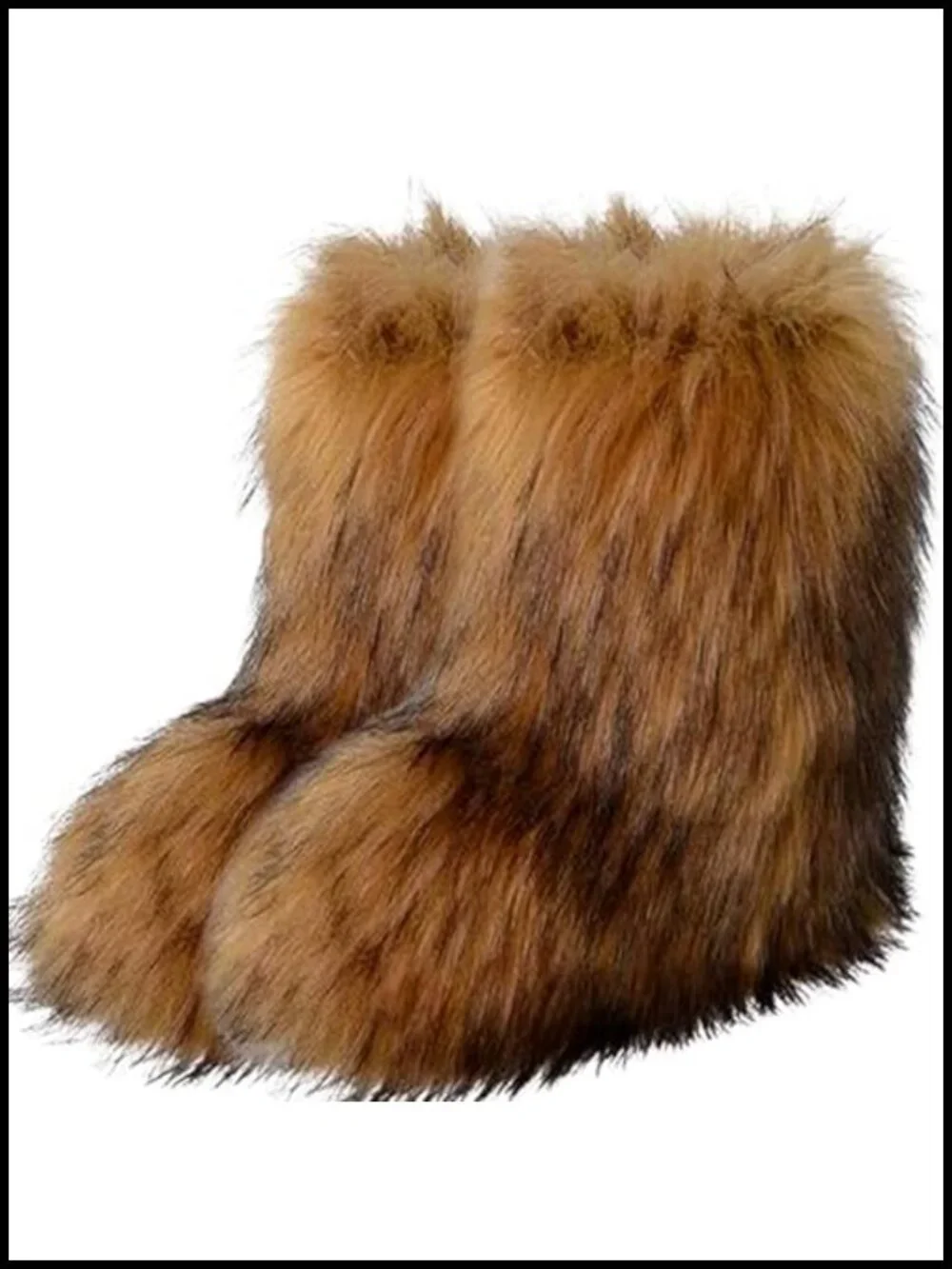Women's Faux Fur Boots Y2K Fuzzy Fluffy Mid-Calf Snow Boots